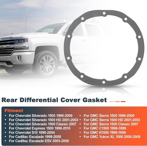 Motoforti 15807693 حشية الغطاء التفاضلي الخلفي لسيارة Chevy Silverado 1500 Express 1500 S10 لـ GMC لـ Sierra 1500 K1500 Yukon حشية غطاء غطاء المحور 697-706 حشية متعددة الأغراض in Kuwait