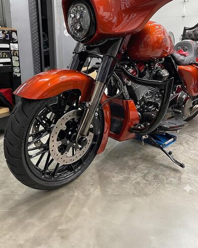 Massive 1.5" High-Profile Engine Guard for Harley Road Glide Street Glide Road King 2009-2023, Max Lean Angle Performance Crash Bar, 3mm Heavy Duty Wall TIG Welded, Gloss Black in Kuwait