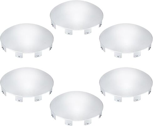 Chrome Hub Cap Covers for Semi Truck 6 Uneven Notched - for Front Wheel 8.9" Hub Caps, Lip 0.9" with Pre-Installed Clips Dome Metal for Semi Truck Hub Caps, 2Pack in Kuwait