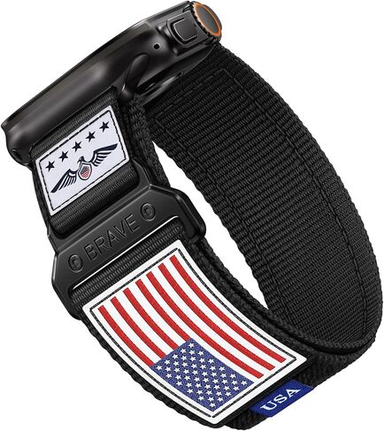 أحزمة رياضية متوافقة مع Apple Watch Ultra 3 Band 49mm 46mm 45mm 44mm 42mm للرجال والنساء، حزام حلقة نايلون متين مع علم معدني متين على شكل نجوم لـ iWatch Ultra/Series 11 10 9 8 7 6 5 4 SE 3 2 in Saudi Arabia