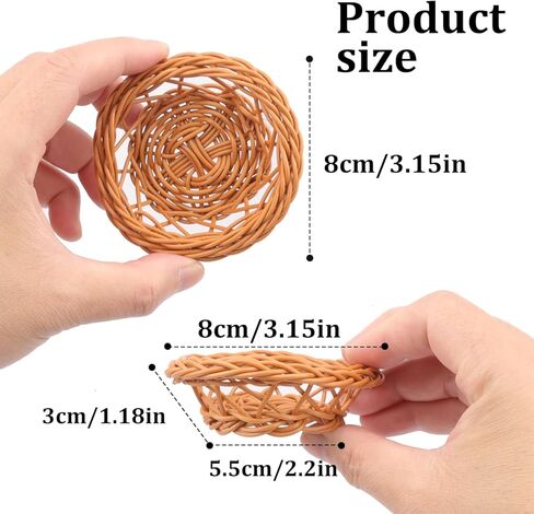 40-Pack 3.1 Inch Round Mini Woven Baskets, Tiny Woven Baskets for Crafts, Mini Wicker Basket for Favors & Decor, DIY, Crafts. in Saudi Arabia