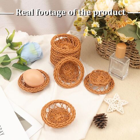 40-Pack 3.1 Inch Round Mini Woven Baskets, Tiny Woven Baskets for Crafts, Mini Wicker Basket for Favors & Decor, DIY, Crafts. in Saudi Arabia