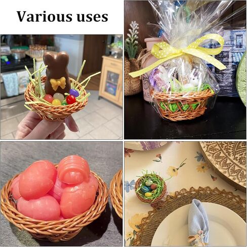 40-Pack 3.1 Inch Round Mini Woven Baskets, Tiny Woven Baskets for Crafts, Mini Wicker Basket for Favors & Decor, DIY, Crafts. in Saudi Arabia