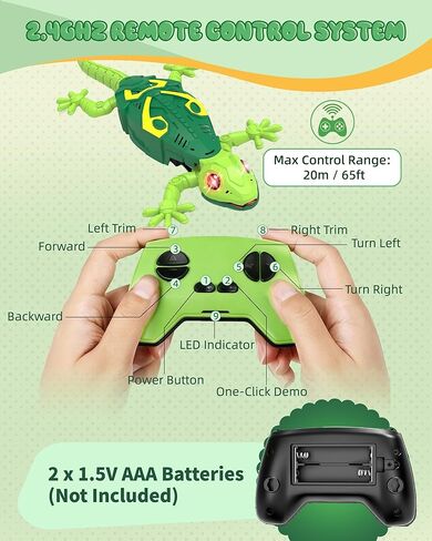 لعبة سيارة تسلق الجدار أبو بريص RC، تتوهج في الظلام قابلة للشحن وجهاز التحكم عن بعد سحلية روبوت مع عيون LED، السقف/الجدار وضع مزدوج الجدار الروبوت الزاحف أبو بريص، هدايا ممتعة للأطفال الأولاد والبنات الذين تتراوح أعمارهم بين 3-10 سنوات in Kuwait