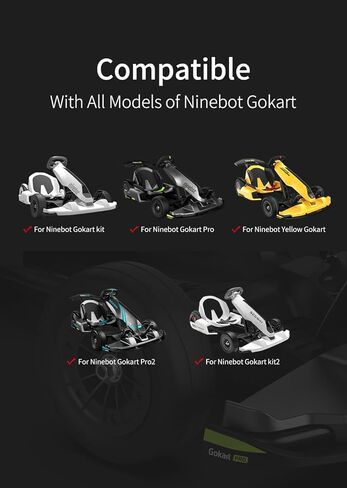 مجموعة العجلات الأمامية المكونة من قطعتين لـ Segway Ninebot GoKart، إطار 4 طبقات 80/60-5 بدون أنابيب مع محور ومحمل، متوافق مع إصدار GoKart Kit/Pro/Pro 2، عالمي يسار ويمين، سهل التركيب in Kuwait