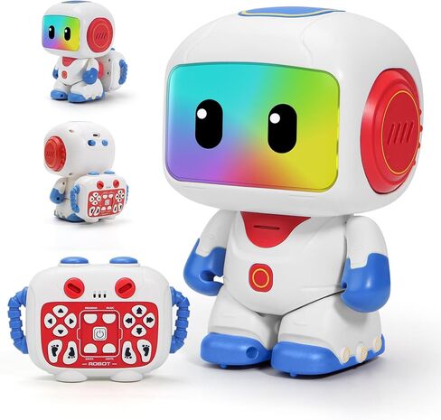 لعبة روبوت RC قابلة للبرمجة من GILOBABY للأطفال، رائد فضاء STEM قابل لإعادة الشحن مع وجه LED، وضع التشغيل، الرقص، Jetpack عن بعد، هدية للأولاد والبنات بعمر 4 5 6 7 8 سنوات (Blue-r) in Kuwait