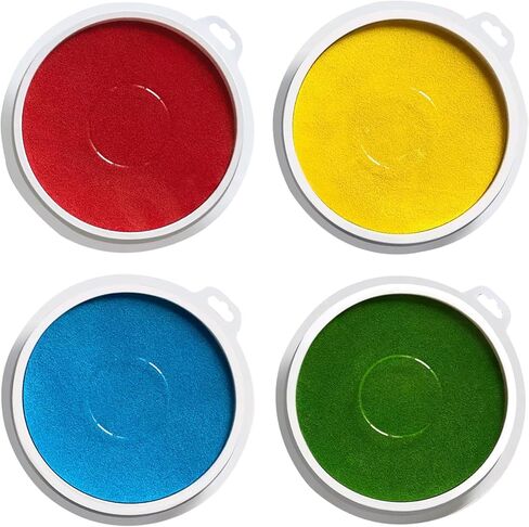Large Washable Ink Pad Set, 7 Inch Stamp Pads for Kids Classroom Stamps, Scrapbook Supplies & Fabric Crafts (8-Colors) (4-Colors)) in Kuwait