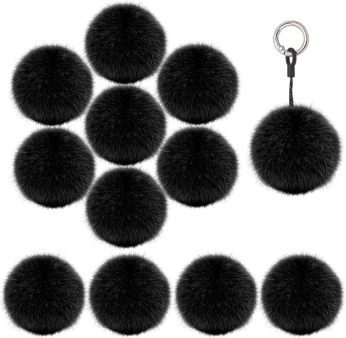 12Pcs Red Faux Fur Pom Pom Balls,2.4 Inch Soft Faux Rabbit Fur Pompoms with Elastic Loop,Round Fluffy Pompoms for DIY Keychain Hat Shoes Garment Hair Pins Earrings Wedding Accessories in Kuwait