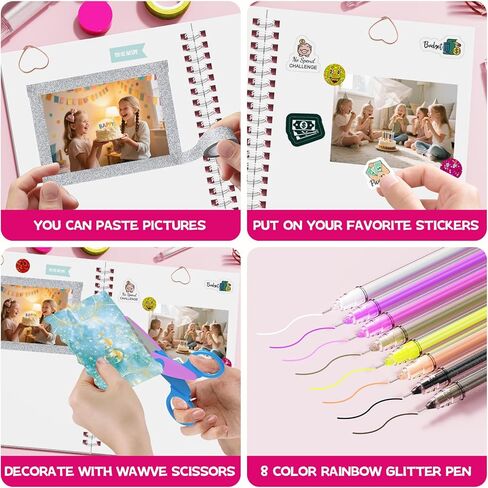 SUPMANGO 2-Pack DIY Journal Kit للفتيات الذين تتراوح أعمارهم بين 8-14 عامًا، مجموعة مجلة DIY أفكار هدايا عيد ميلاد ثابتة للفتيات، والحرف الفنية لسجل القصاصات للأطفال ومجموعة لوازم اليوميات in Kuwait