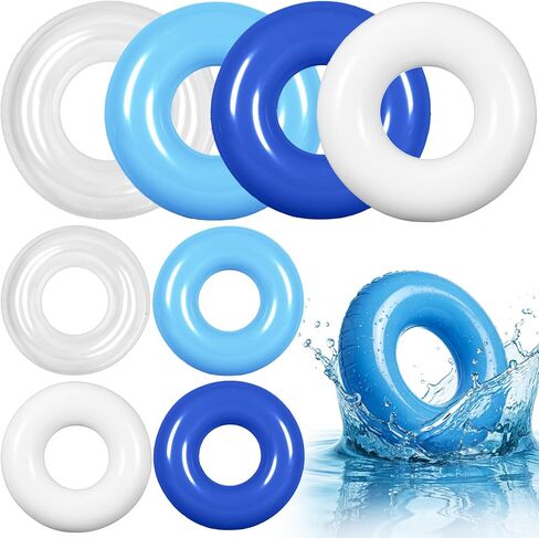Arrowbash 8 Pcs Inflatable Pool Floats 28 Inches Swim Tube Bulk for Adults Swimming Ring Pool Floaties for Beach Party Decorations Women and Men River Lake Summer Vacation Holiday in Saudi Arabia