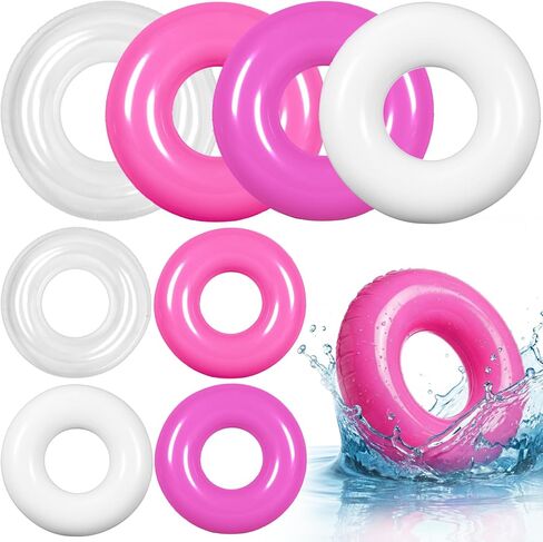 Arrowbash 8 Pcs Inflatable Pool Floats 28 Inches Swim Tube Bulk for Adults Swimming Ring Pool Floaties for Beach Party Decorations Women and Men River Lake Summer Vacation Holiday in Saudi Arabia