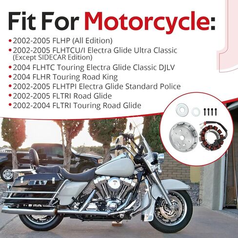 JAVIK 45Amp Stator And Flywheel Rotor for FLHTC Touring Electra Glide Classic DJLV FLHR Touring Road King FLTRI Touring Road Glide FLTRI Road Glide FLHP 2002-2005 O.E.M# 29999-97B 29987-02A in Kuwait