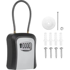 PATIKIL Wall Mount Key Lock Box (4.7"x3.9"x1.8", Red) - 4 Digit Portable Combination Lockbox for Keys Safe Security Storage Resettable Code Lockbox for Outdoor Home Office in Kuwait