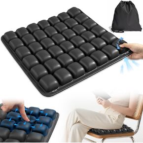 Upgrade Airplane Seat Cushion with No External Air Pump, Travel Cushion for Long Flights, Portable Wheelchair Cushions, Adjustable Air Cushion with Non-Skid Bottom Relief Discomfort in Coccyx in Saudi Arabia