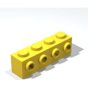 Classic Building Brick Bulk,Brick, Modified 1x4 with Studs on Side, 100 Piece, Compatible with Lego Parts and Pieces:(Color:Yellow) in Kuwait