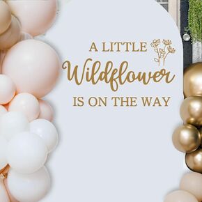 A Little Wildflower is on the Way Decal for Backdrop - Floral Baby Shower Decorations, Flower Themed Balloon Arch Backdrop Decorations in Saudi Arabia