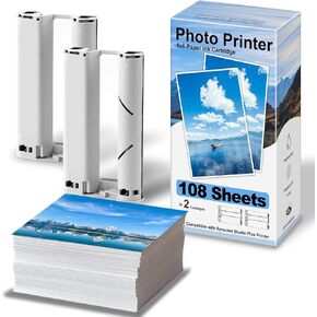 4" x 6" Photo Paper 108 Sheets and 2 Ribbons Cartridges Refill Pack – Compatible with Sprocket Studio Plus Printer for YP01 Photo Printer, Sticker Frames, Photo Album in Saudi Arabia