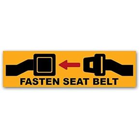 Warning Label Fasten Seat Belt Sign Printed Car Vehicle Sticker Decal (Orange - 2-Point Seat Belt, 20 pcs) in Saudi Arabia