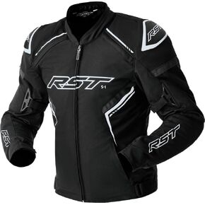 سترة RST S1 D3O TEXTILE للدراجات النارية - هيكل مقوى، درع معتمد من CE، استخدام الطريق/المغامرة (أسود/أبيض، X-Large) in Kuwait