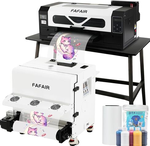 طابعة DTF، آلة طابعة DTF مقاس A3 R1390 مع نظام خلط الحبر الأبيض والتنظيف التلقائي، آلة طباعة تي شيرت عالية السرعة، طباعة مخصصة وتصميم DIY للملابس والأحذية والقبعات (R1390+فرن+برنامج) in Kuwait