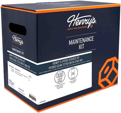 Henry's H1902258 20W-50 Synthetic Blend Transaxle 5-Quart Hydro Change Kit w/ 2-Filters Replaces Hydro-Gear 72750 in Kuwait