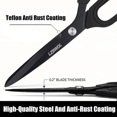 Sharp Scissors All Purpose, Heavy Duty 10" Scissors for Office, Soft Comfort Grip for paper Craft - Black in Kuwait
