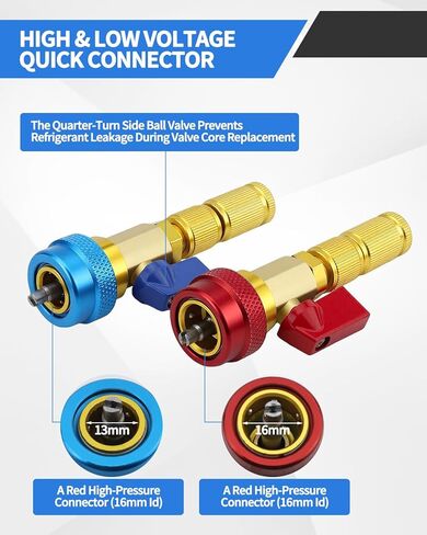 31 PCS R134A Valve Core Quick Remover Installer Tool Kit, High Low Pressure AC Valve Core Removal Tool, R134A Valve Core AC Service Port Cap Valve Stem for Refrigerant Air Conditioner System in Kuwait