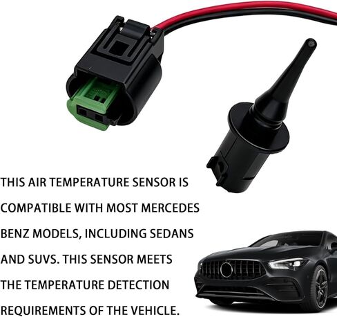 Outside Ambient Air Temperature Sensor and Plug Kit Connector for Mercedes-Benz Replace OEM #0075421318 0005428418 5S11829, Outer Import Direct Ambient Temp Sensor Connector Harness Pigtail Plug in Kuwait