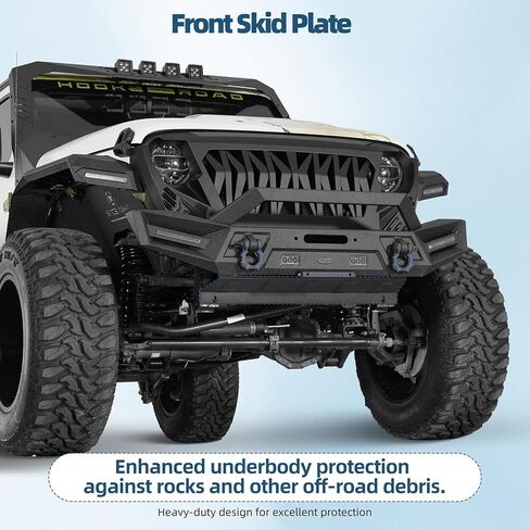 Hooke Road Front Skid Plate Splash Shield for 2018-2026 Jeep Wrangler JL & Gladiator JT, Only Compatible with Hooke Road Front Bumper in Kuwait