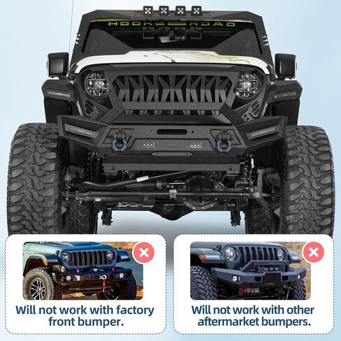 Hooke Road Front Skid Plate Splash Shield for 2018-2026 Jeep Wrangler JL & Gladiator JT, Only Compatible with Hooke Road Front Bumper in Kuwait