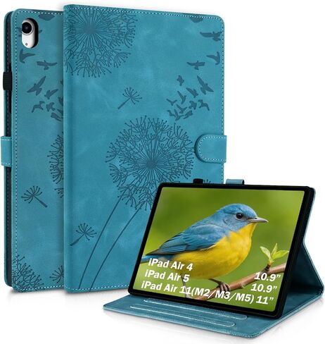 iPad Air 11 inch Case 7th / 6th / 5th / 4th Generation, Dandelion Cover with Kickstand for Pencil Holder, Magnetic Closure and Precise Cutouts, Compatible with Apple iPad Air M3 2025 / M2 2024 Blue in Saudi Arabia
