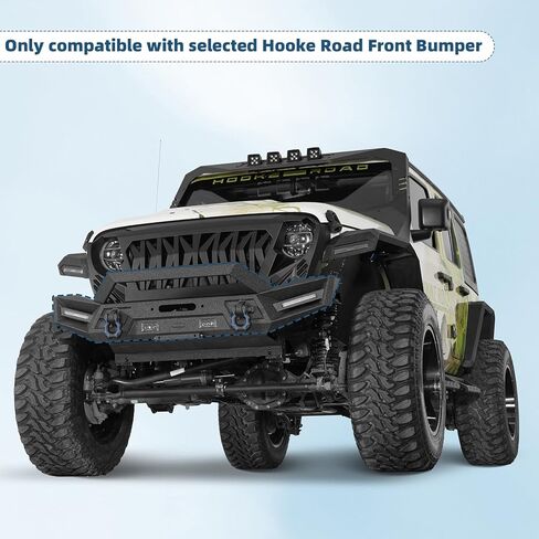 Hooke Road Front Skid Plate Splash Shield for 2018-2026 Jeep Wrangler JL & Gladiator JT, Only Compatible with Hooke Road Front Bumper in Kuwait