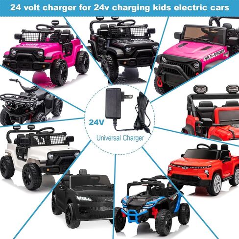 24 Volt Charger for Kids Ride On Toys, Universal Battery Charger for Children Ride On Car, 70 Inches Long with Charging Indicator Light, Compatible with 24V Kids Electric Cars in Kuwait