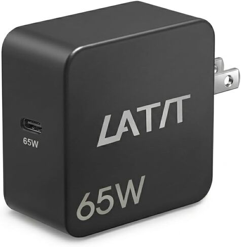 LATIT 65W USB C Charger Block Fast Charging, Compact PD Wall Charger for LATIT Jump Starters, Compatible with USB-C Laptops, Tablets, Phones, Switch, 1-Port Type C Power Adapter-Black in Kuwait