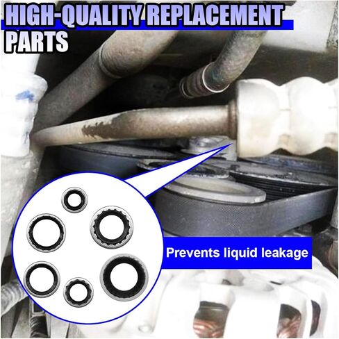 45PCS A/C Gasket & O Ring Kit, R134a Compatible Compressor Gaskets/A/C Line Seals, Leak-Proof Automotive AC Compressor Repair with Metal Washers & 6-Size Seals, Includes Storage Case in Kuwait