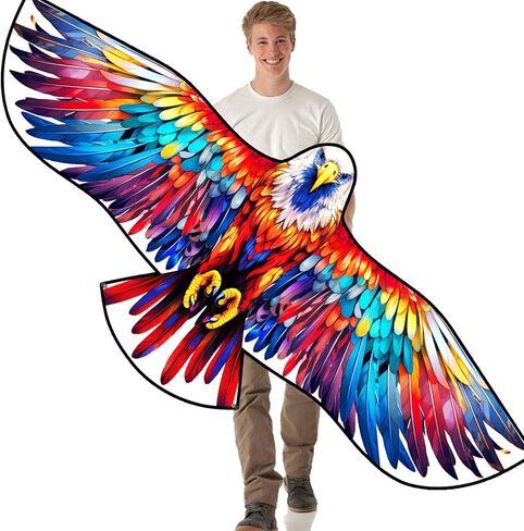 HENGDA KITE Eagle Kite,for Kids and Adults,Easy to Fly,Excellent Fabric and Structure Design,The Pictures are Beautiful in high Definition,Suitable for Beginners(63x27) in Kuwait
