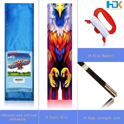 HENGDA KITE Eagle Kite,for Kids and Adults,Easy to Fly,Excellent Fabric and Structure Design,The Pictures are Beautiful in high Definition,Suitable for Beginners(63x27) in Kuwait