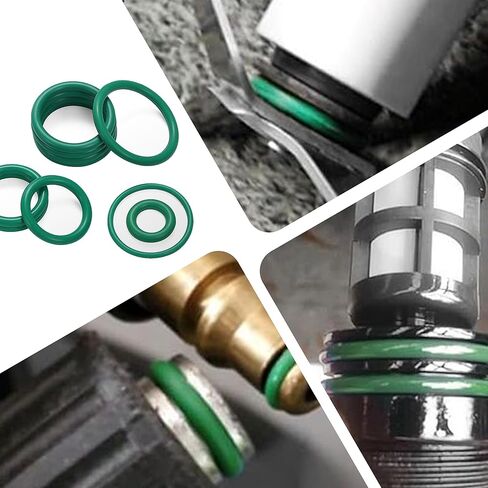 270PCS Seal Gasket Washer, Car Air Conditioning AC O Ring Kit, Seal O-Ring Assortment Kit, Universal Vehicle Repair Tool for Door, Window, Home Appliances (Green) in Kuwait