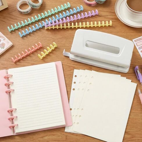 50 Pcs Comb Binding Spines 1/2" Diameter 30 Ring Plastic Binder Combs and Spiral Binding Coils, Spiral Coils for Student Teacher Business Document File Notebook File Making (Colorful) in Kuwait