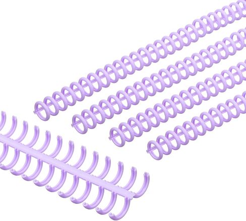 PATIKIL 12mm(1/2") Plastic Spiral Binding Coils, 15 Pcs Binding Spirals 85 Sheet Capacity Binding Spirals for Binding Paper Sheets, Purple in Kuwait