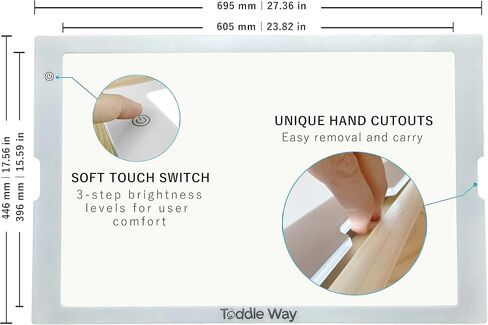 Toddle Way LED Light Pad Compatible with IKEA Flisat Table. Use standalone or as a Flisat Table Insert. 3 Light Levels for tracing, Arts Crafts, Montessori Waldorf Reggio Light Sensory Play for Kids in Kuwait