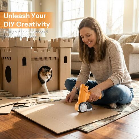 2026 Upgrade 4.2V Cardboard Cutter Electric & Craft Scissors, Rechargeable Box Cutter for DIY Projects, Brushless Motor Power Scissors Tool with LED Display, Multi-Cutter for Fabric, Leather, Carpet in Kuwait