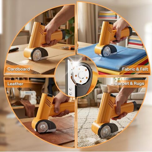 2026 Upgrade 4.2V Cardboard Cutter Electric & Craft Scissors, Rechargeable Box Cutter for DIY Projects, Brushless Motor Power Scissors Tool with LED Display, Multi-Cutter for Fabric, Leather, Carpet in Kuwait