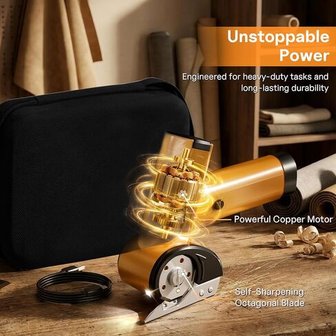 2026 Upgrade 4.2V Cardboard Cutter Electric & Craft Scissors, Rechargeable Box Cutter for DIY Projects, Brushless Motor Power Scissors Tool with LED Display, Multi-Cutter for Fabric, Leather, Carpet in Kuwait