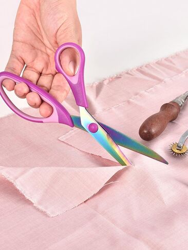 Left Handed Scissors All Purpose,Titanium Coating Sharp Blades, 8.5 Inches Stainless Steel Adult Scissors for School Office Home Crafting Sewing Cutting Fabric Paper, 3-Pack in Kuwait