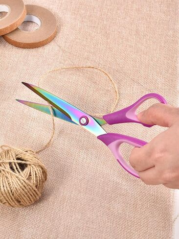 Left Handed Scissors All Purpose,Titanium Coating Sharp Blades, 8.5 Inches Stainless Steel Adult Scissors for School Office Home Crafting Sewing Cutting Fabric Paper, 3-Pack in Kuwait