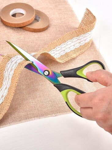 Left Handed Scissors All Purpose,Titanium Coating Sharp Blades, 8.5 Inches Stainless Steel Adult Scissors for School Office Home Crafting Sewing Cutting Fabric Paper, 3-Pack in Kuwait