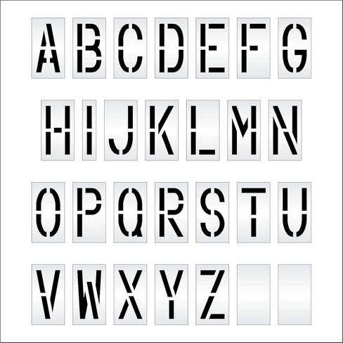 Pavement Stencils - 18 inch Alphabet KIT Stencil Set - (28 Piece) - 18" x 9" x 1/16" (63 mil) - Light-Duty in Kuwait