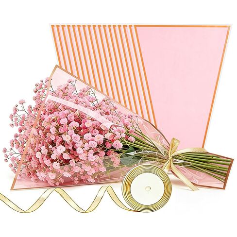 150 PCS Flower Bouquet Bags, 17x 11 Inch Plastic Floral Wraps Sleeves for Bouquets, Flower Packaging Bags for Florist Supplies Flower Bar Wedding Birthday Mother’s Day in Kuwait