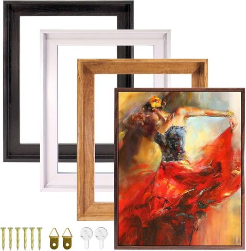 Generic Floating Frames for Finished Canvas, 8 x 8 inches, Dark Brown, Picture Frame, Floater Frame, Wood, Polished, Contemporary, 1/4 1'' Deeps in Kuwait